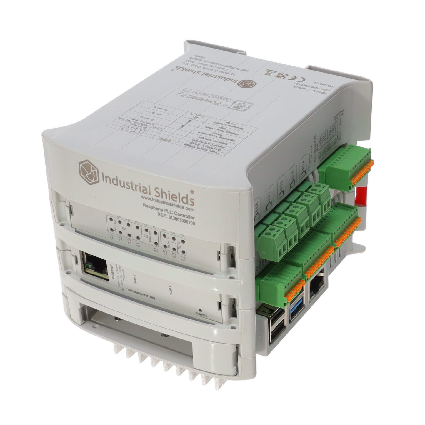 Industrial Shields 12003000100 - RASPBERRY PLC ETHERNET 19R I/OS 6 - Digital (2), Analog (4)