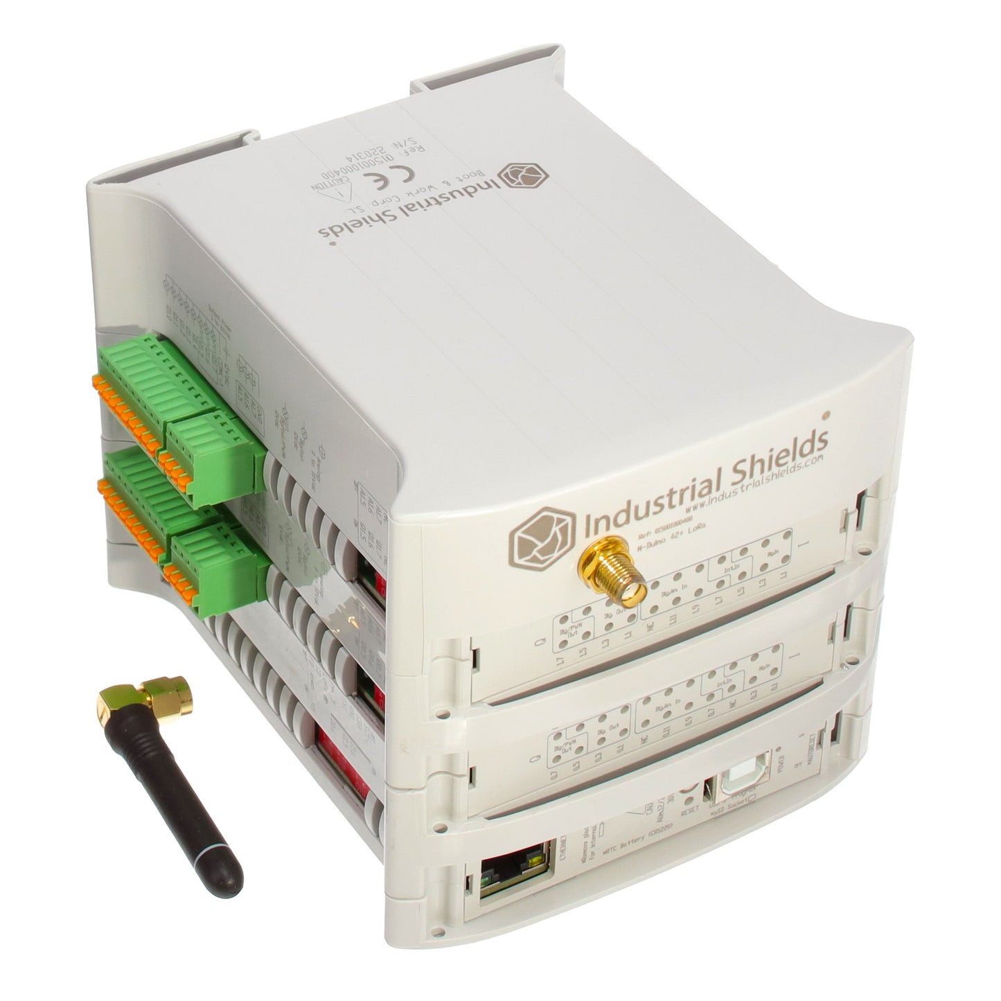 Industrial Shields 15001000400 - M-DUINO PLC ARDUINO ETH & LORA 4 25 - Digital (13), Analog/Digital (12)