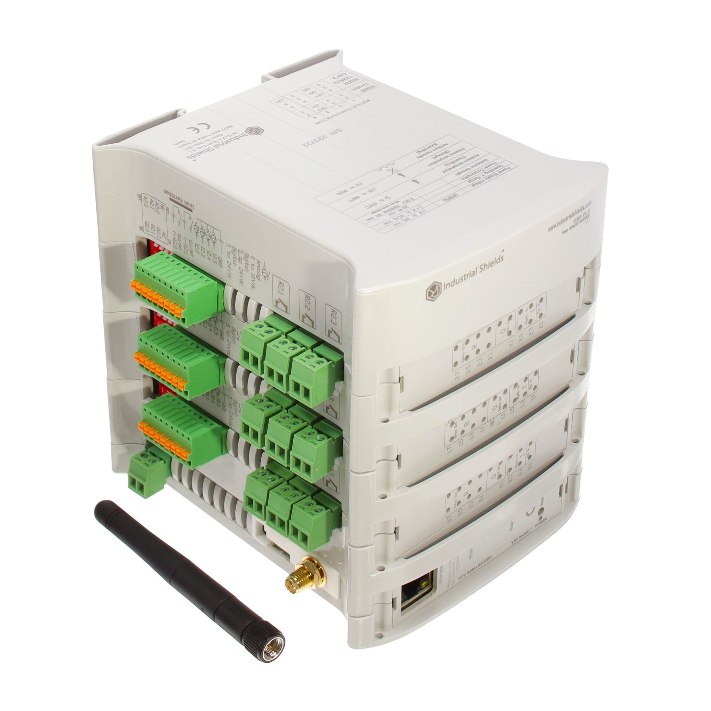 Industrial Shields 34001000500 - ESP32 ETHER&WIFI&BT PLC 57R I/OS 18 - Digital (6), Analog/Digital (12)