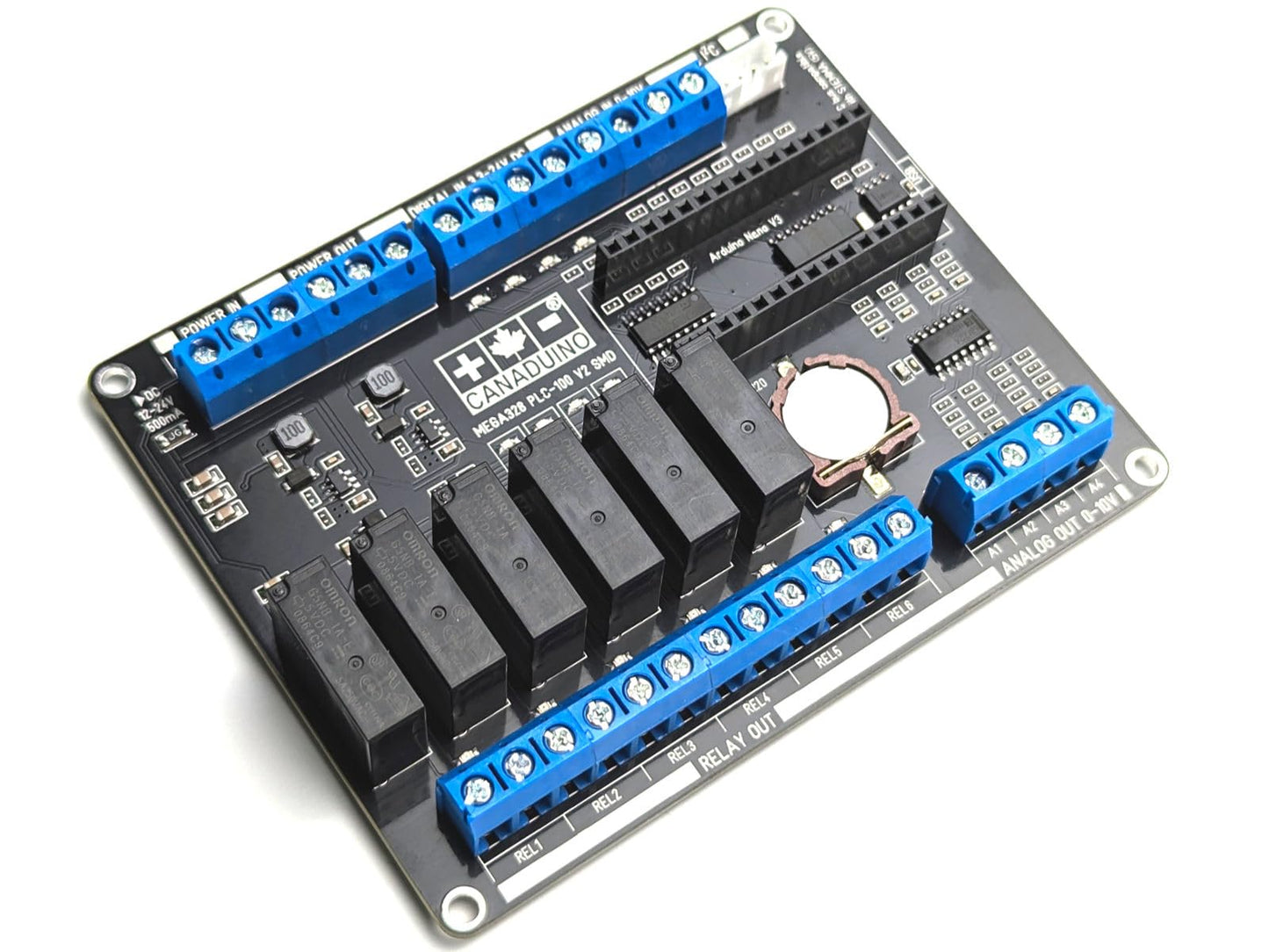CANADUINO® Versión programable SMD del regulador de la lógica de PLC-100 V2 para el nano de Arduino