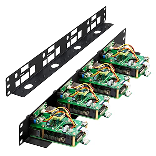 UCTRONICS Ultimate Rack con funcionalidad PoE para Raspberry Pi 4, 19" 1U Rackmount con PoE HAT, todo IO en un lado, pantalla OLED, interruptor de alimentación y ventilador de refrigeración