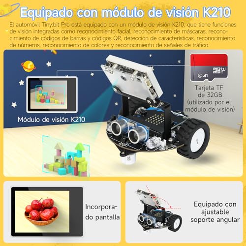 Yahboom Kit robótico de juguete para estudiantes de Microbit Programación Visual Autónoma Conducción Programación Smart Robot Kit Proyectos STEM para niños Aprender a codificar Inteligente y Educativo