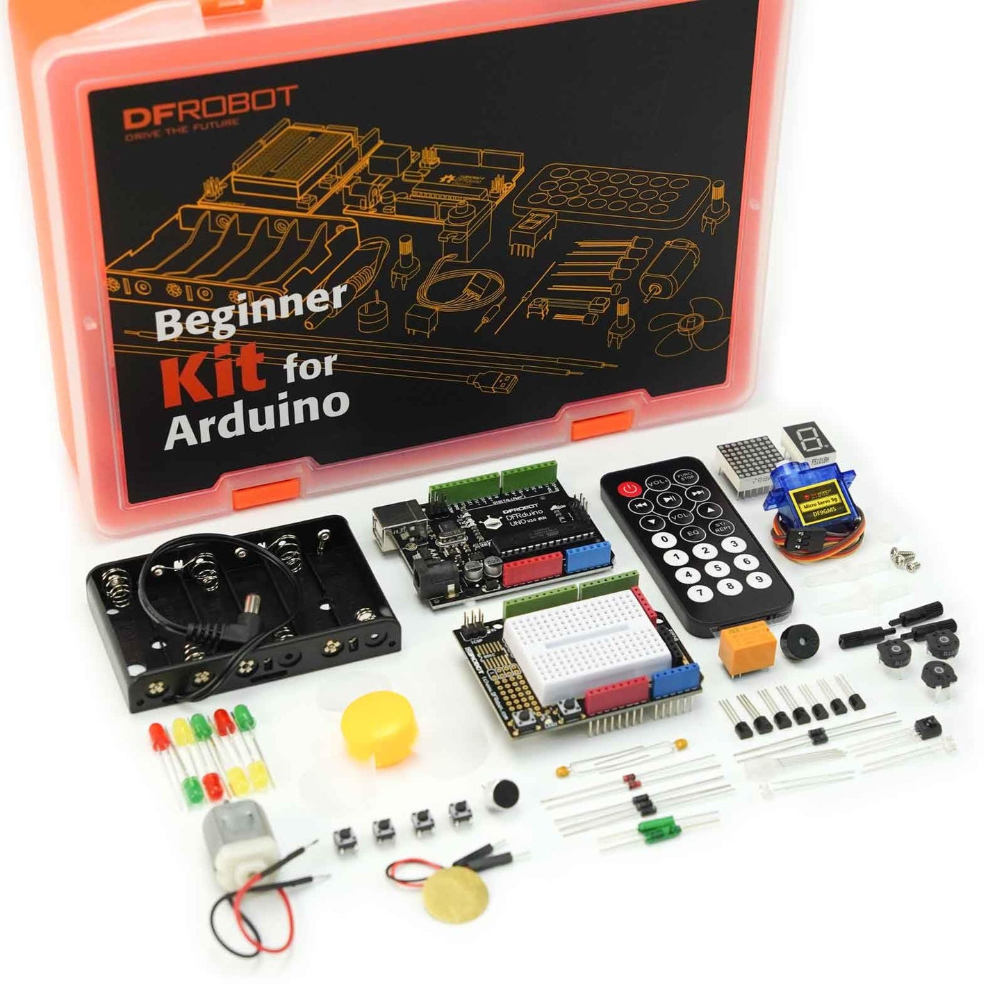 DFROBOT UNO R3 Kit de inicio completo para Arduino con tutorial detallado - Compatible con Arduino UNO R3 y Arduino IDE para electrónica y aprendizaje de programación Arduino