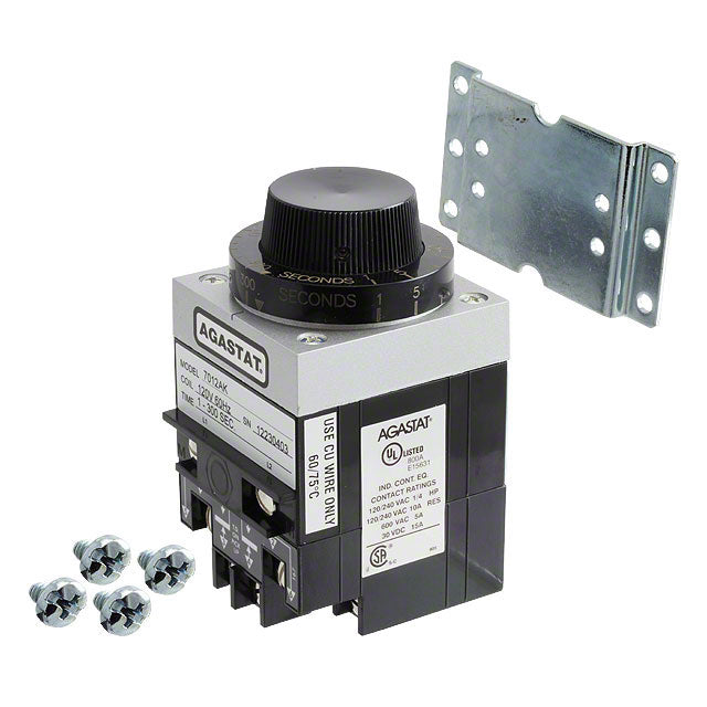 TE Connectivity Aerospace, Defense and Marine 7012AK 7000, AGASTAT Montaje en panel Relé mecánico 1 ~ 300 seg 10A a 240VCA