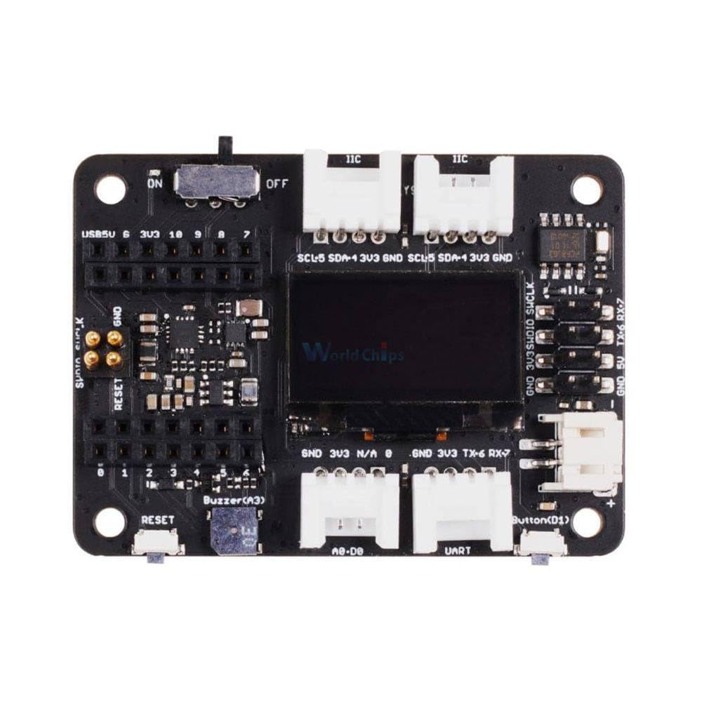 Seeeduino XIAO - Placa de expansión Plug and Play OLED, ranura para tarjeta RTC/SD, zumbador, botón de reinicio y pines SWD para Arduino
