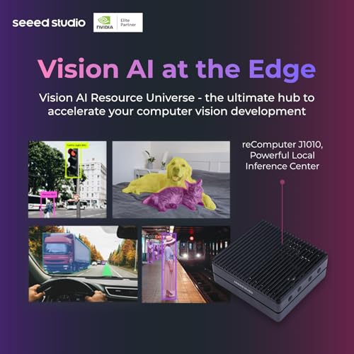 Seeed studio Dispositivo NVIDIA Jetson Nano Edge AI - Kit reComputer J1010, funda de aluminio, sistema Jetpack preinstalado. Mini PC con 0.5 TFLOPs (FP16), fuente de alimentación no incluida