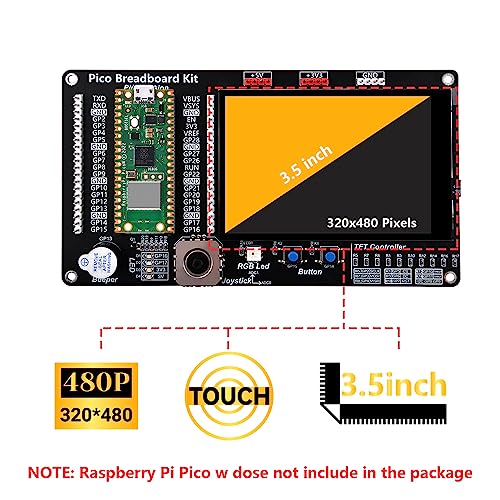 GeeekPi Módulo de expansión GPIO con pantalla de 3,5 pulgadas para Raspberry Pi Pico 1/Pico 1 W y Raspberry Pi Pico 2 Series