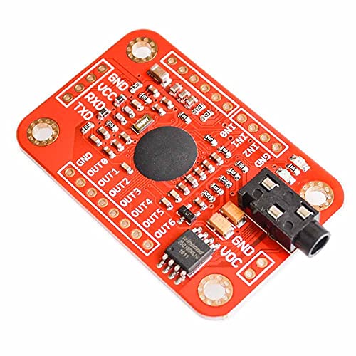 Rakstore Módulo de reconocimiento de voz V3 compatible con Arduino compatible con 80 tipos de voz CC 4.4-5.5 V de alta precisión