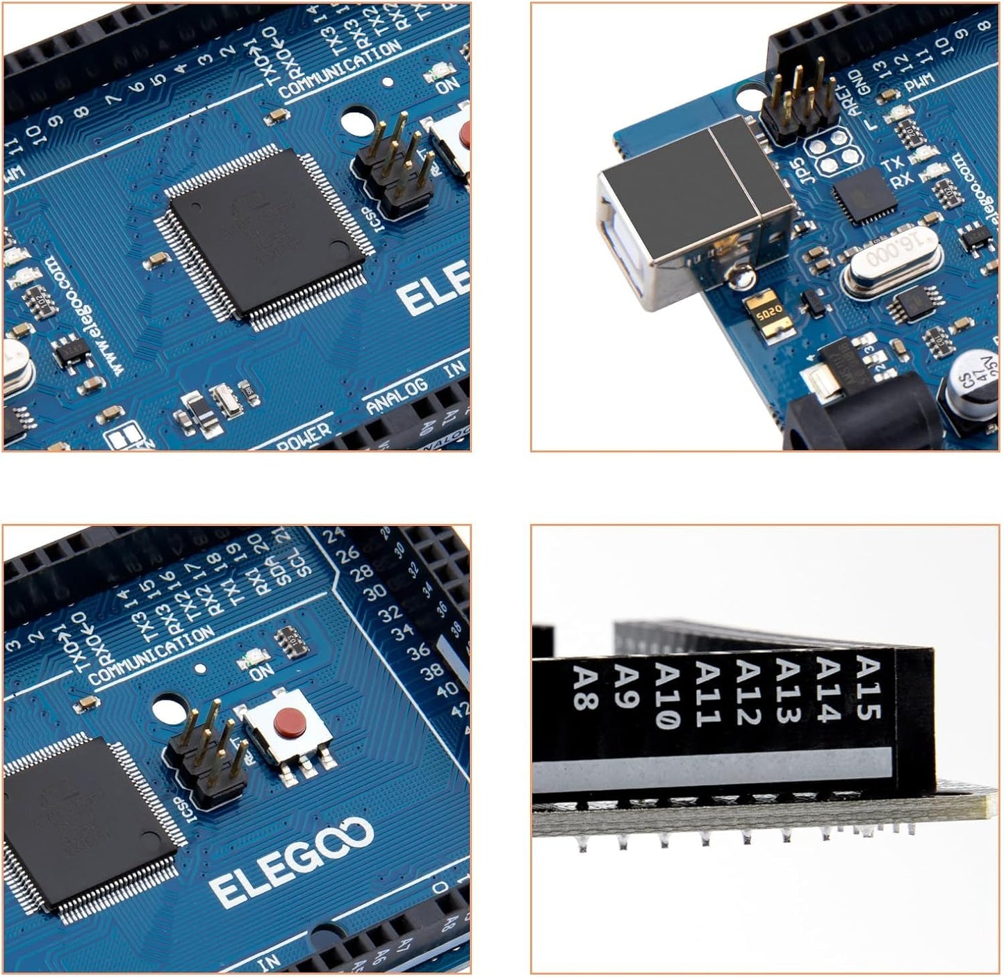 ELEGOO MEGA R3 Board ATmega 2560 + cable USB compatible con Arduino IDE Projects RoHS