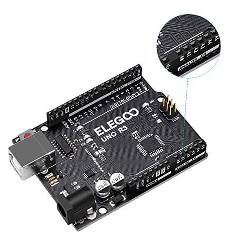 ELEGOO UNO R3 Placa Controladora ATmega328P con Cable USB Compatible con Arduino IDE