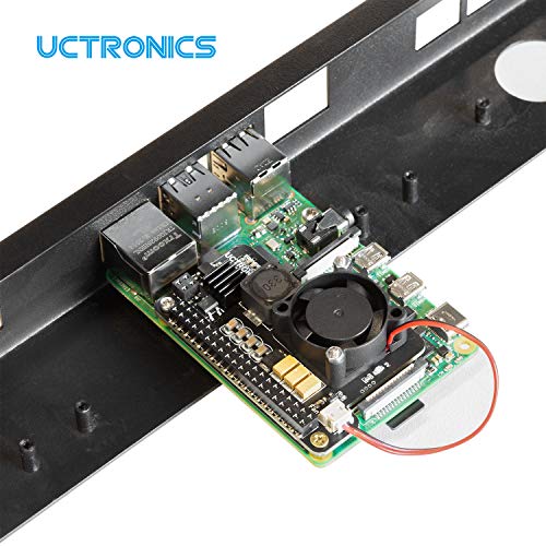 UCTRONICS para Raspberry Pi 4 PoE HAT con ventilador de enfriamiento, mini placa de expansión de alimentación a través de Ethernet para Raspberry Pi 4 B, 3 B+ y montaje en rack