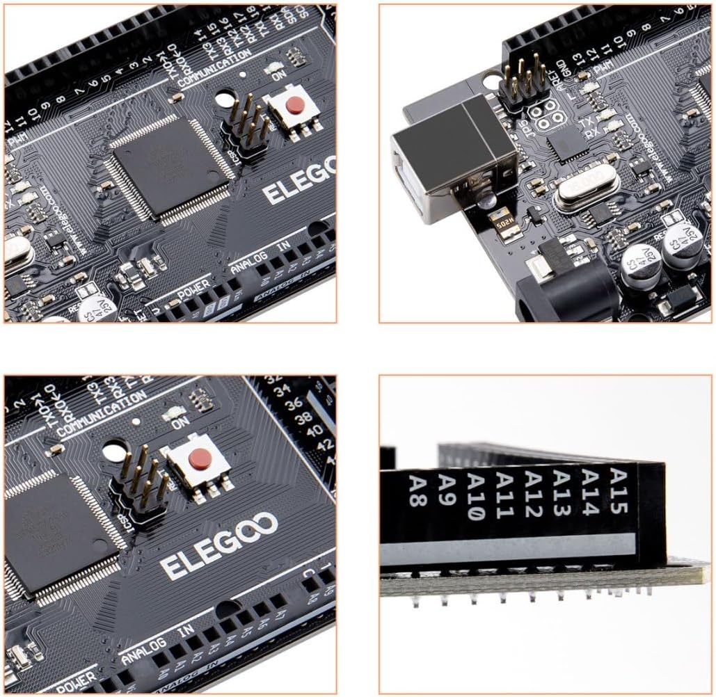 ELEGOO MEGA R3 Board ATmega 2560 + cable USB compatible con Arduino IDE Projects RoHS
