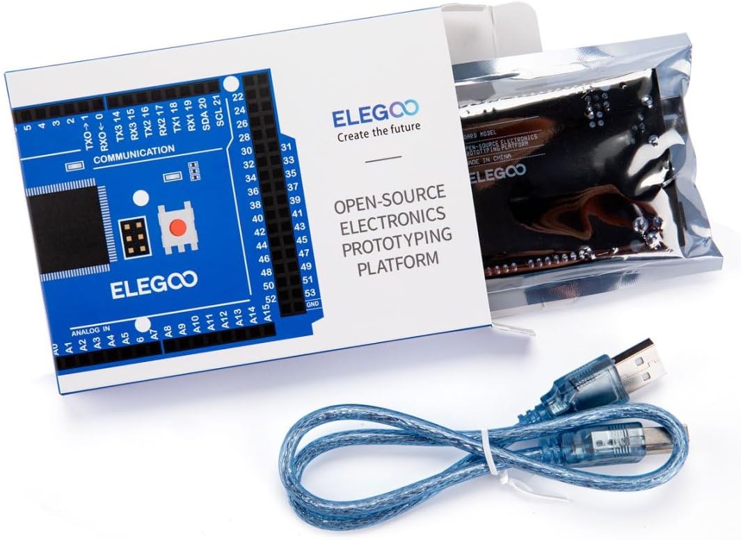 ELEGOO MEGA R3 Board ATmega 2560 + cable USB compatible con Arduino IDE Projects RoHS
