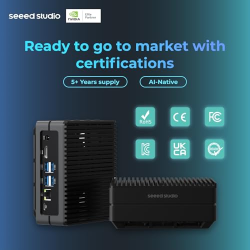 seeed studio NVIDIA Jetson Orin Nano 4GB Edge AI Dispositivo - reComputer J3010, 4xUSB 3.2, M.2 Key E y Key M Slot, sistema Jetpack preinstalado con NVIDIA Jetpack en SSD NVMe de 128 GB