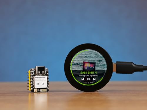 Seeed Studio Pantalla redonda para XIAO - Pantalla táctil redonda de 1.28 pulgadas, resolución de 240 × 240, colores 65k, RTC, carga IC, ranura para tarjeta TF, conector JST 1.25, todos los