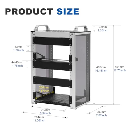GeeekPi Gabinete de servidor 8U, rack de servidor de 10 pulgadas para equipos de red, servidores, audio y video, DeskPi RackMate T1 Rackmount