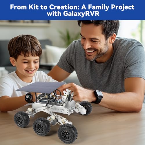 SunFounder Kit GalaxyRVR Mars Rover, kit de auto robot de video inteligente compatible con Arduino Uno R3 con ESP32 CAM para imágenes FPV en tiempo real, placa R3 y baterías recargables incluidas