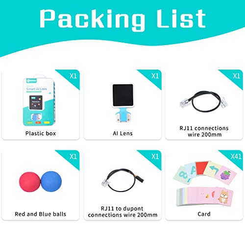 ELECFREAKS Kit de lentes inteligentes AI Sensor Planet X Vision con módulo de función de reconocimiento y modelos entrenados Mini pantalla de 1.3 pulgadas compatible con placa de expansión de