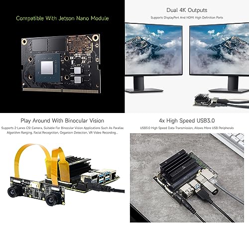 Waveshare Jetson Nano Development/Expansion Kit Alternative Solution of B01 Kit Comes with Jetson Nano Case TF Card and More Extra Free Accessorries (10 Items)