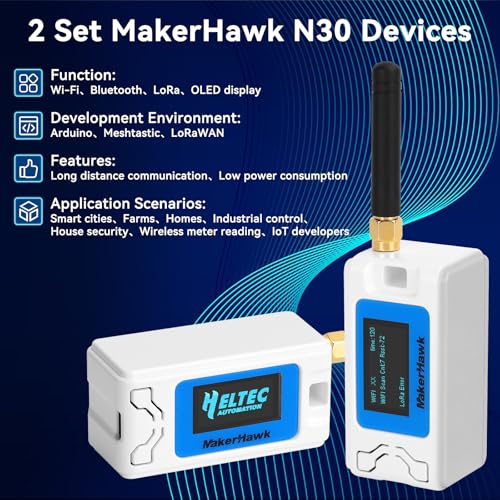 Paquete de 2 placas de desarrollo ESP32 LoRa V3 + batería de 1100 mAh + juego de funda protectora - con antena de 915 MHz y dispositivos SX1262 LoRa V3 para Meshtastic Arduino LoRawan IOT