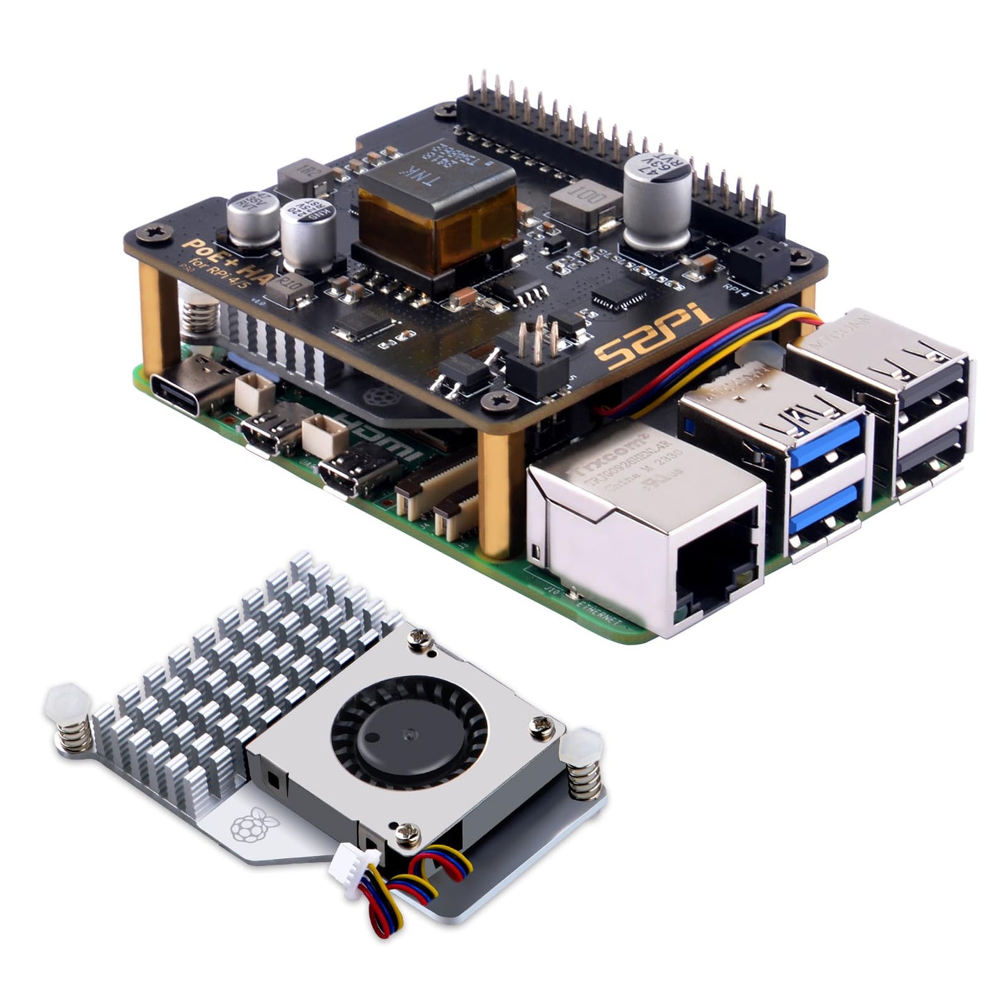 GeeekPi P30 PoE+ HAT para Raspberry Pi 5, con enfriador activo oficial Pi 5