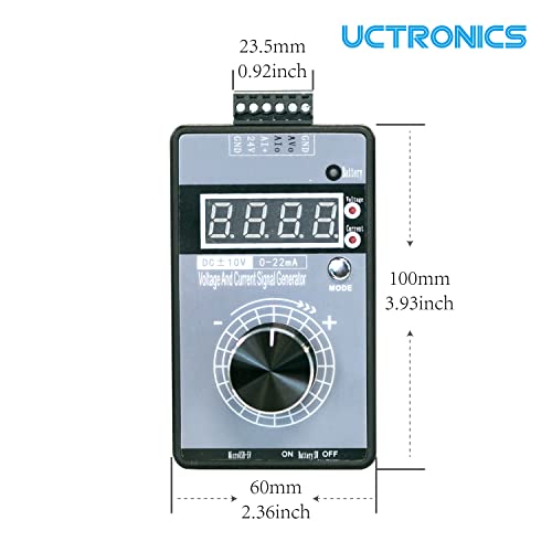 UCTRONICS DC ± 10V 0/4-20mA generador de señal de voltaje actual, interfaz de fuente de alimentación USB Simulador analógico para depuración de PLC y panel, prueba de dispositivos, convertidor de