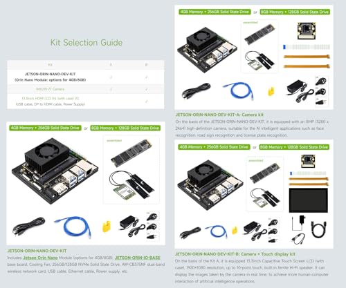 Waveshare Jetson Orin Nano AI Development Kit para sistemas integrados y Edge 8GB Memoria Jetson Orin Nano Module (5 artículos)