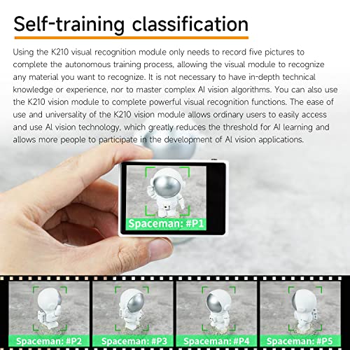 Yahboom Módulo de sensor de visión K210 para UNO RaspberryPi AI Smart Camera Código de código abierto, Cara|QR|Objeto| Color| Reconocimiento de señales de tráfico, detección de características,