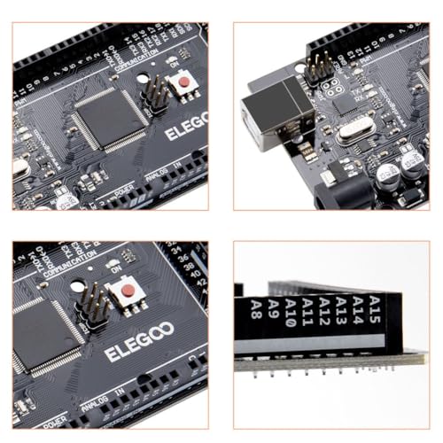 ELEGOO MEGA R3 Board ATmega 2560 + cable USB compatible con Arduino IDE Projects RoHS