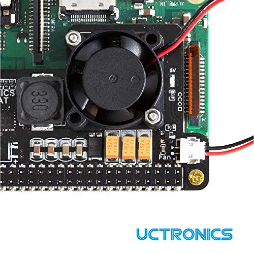 UCTRONICS para Raspberry Pi 4 PoE HAT con ventilador de enfriamiento, mini placa de expansión de alimentación a través de Ethernet para Raspberry Pi 4 B, 3 B+ y montaje en rack