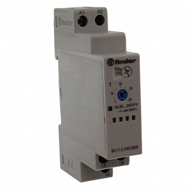 Finder Relays, Inc. 80.11.0.240.0000 80 Riel DIN Relé mecánico 0.1 seg ~ 24 h 16A a 250VCA