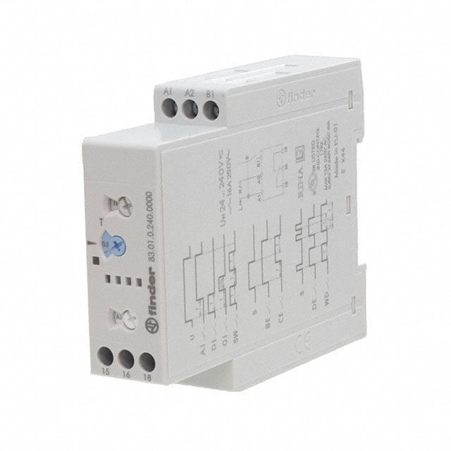 Finder Relays, Inc. 83.01.0.240.0000 83 Riel DIN Relé mecánico 0.05 seg ~ 240 h 16A a 250VCA