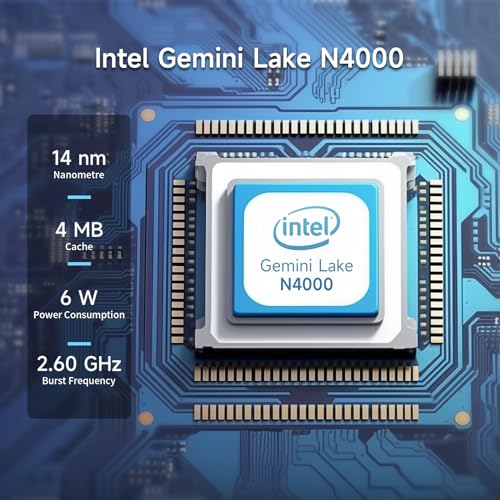 Bmax Mini PC B1 Pro 8 GB LPDDR4 /128 GB eMMC, Intel Gemini Lake N4000 (hasta 2.6 GHz), compatible con expansión SSD M.2 de 512 GB/2 TB, WiFi dual BT4.2 de 2.4G/5G, 4K Dual Display Micro Computadora