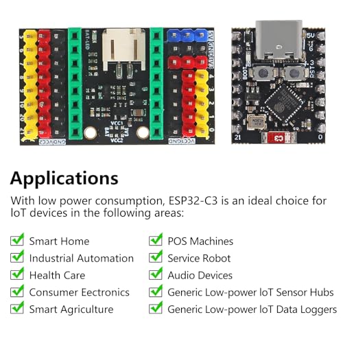 2 Sets ESP32-C3 Mini Junta de Desarrollo ESP32-C3 Mini Tablero de Desarrollo ESP32-C3 Placa de Desarrollo WiFi Bluetooth con Placa de Expansión para Arduino
