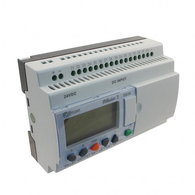 Crouzet 88970161 Millenium 3, XD26 CONTROL LOGIC 16 IN 10 OUT 24V 16 - Digital (10), Analog/Digital (6)