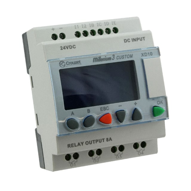 Crouzet 88974141 Millenium 3, XD10 CONTROL LOGIC 6 IN 4 OUT 24V 6 - Digital (2), Analog/Digital (4)