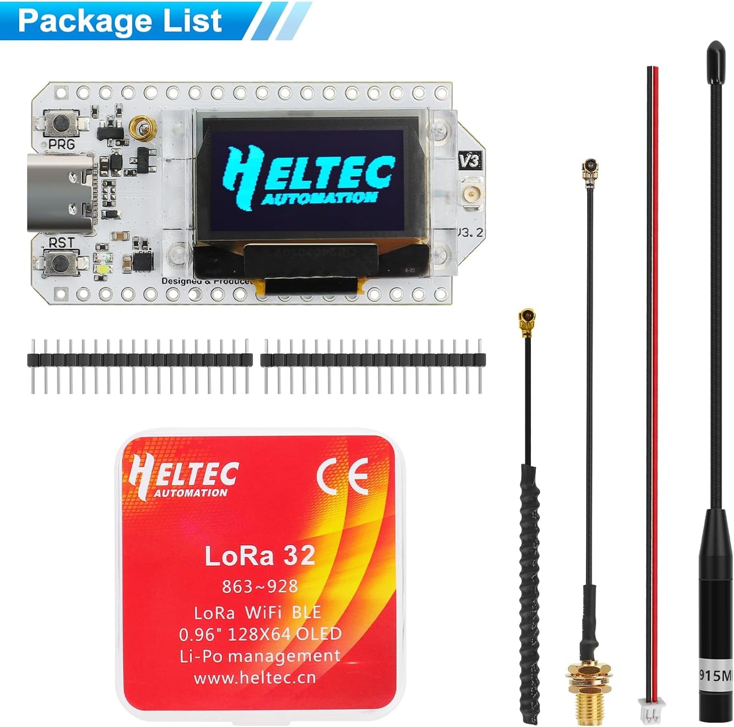 ESP32 LoRa V3 Placa de módulo con batería de 3000 mAh - con antena de 915 MHz y dispositivos de carcasa SX1262 LoRa V3 para Meshtastic Arduino LoRawan IOT