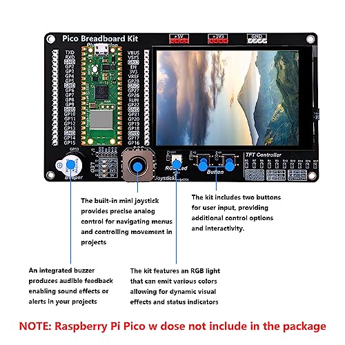 GeeekPi Módulo de expansión GPIO con pantalla de 3,5 pulgadas para Raspberry Pi Pico 1/Pico 1 W y Raspberry Pi Pico 2 Series