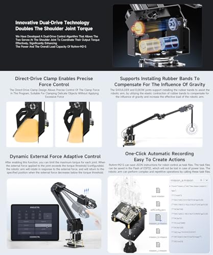 Waveshare Kit de brazo robótico, kit de robot de escritorio, servo de bus serie de alto par, basado en ESP32, 4-DOF, soporta expansión flexible y desarrollo secundario, control inalámbrico