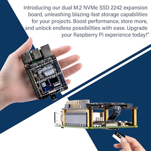 GeeekPi N20 Dual M.2 M-Key NVMe 2242 SSD HAT para Raspberry Pi 5