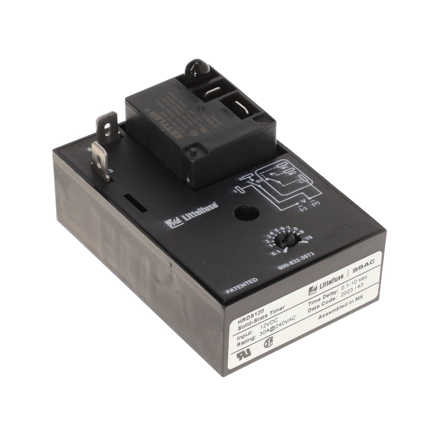 Littelfuse Inc. HRDS120 HRDS Montaje de chasis Relé mecánico 0.1 ~ 10 seg 30A a 125/240VCA