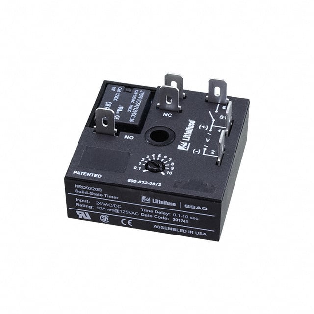 Littelfuse Inc. KRD9220B KRD9 Montaje de chasis Relé mecánico 0.1 ~ 10 seg 10A a 125VCA