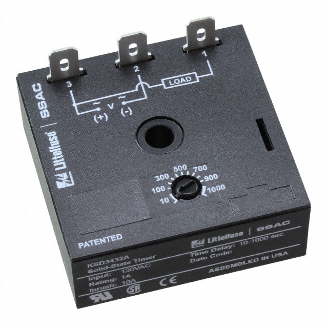 Littelfuse Inc. KSD3432A KSD3 Montaje de chasis Relé de estado sólido 10 seg ~ 1000 seg -