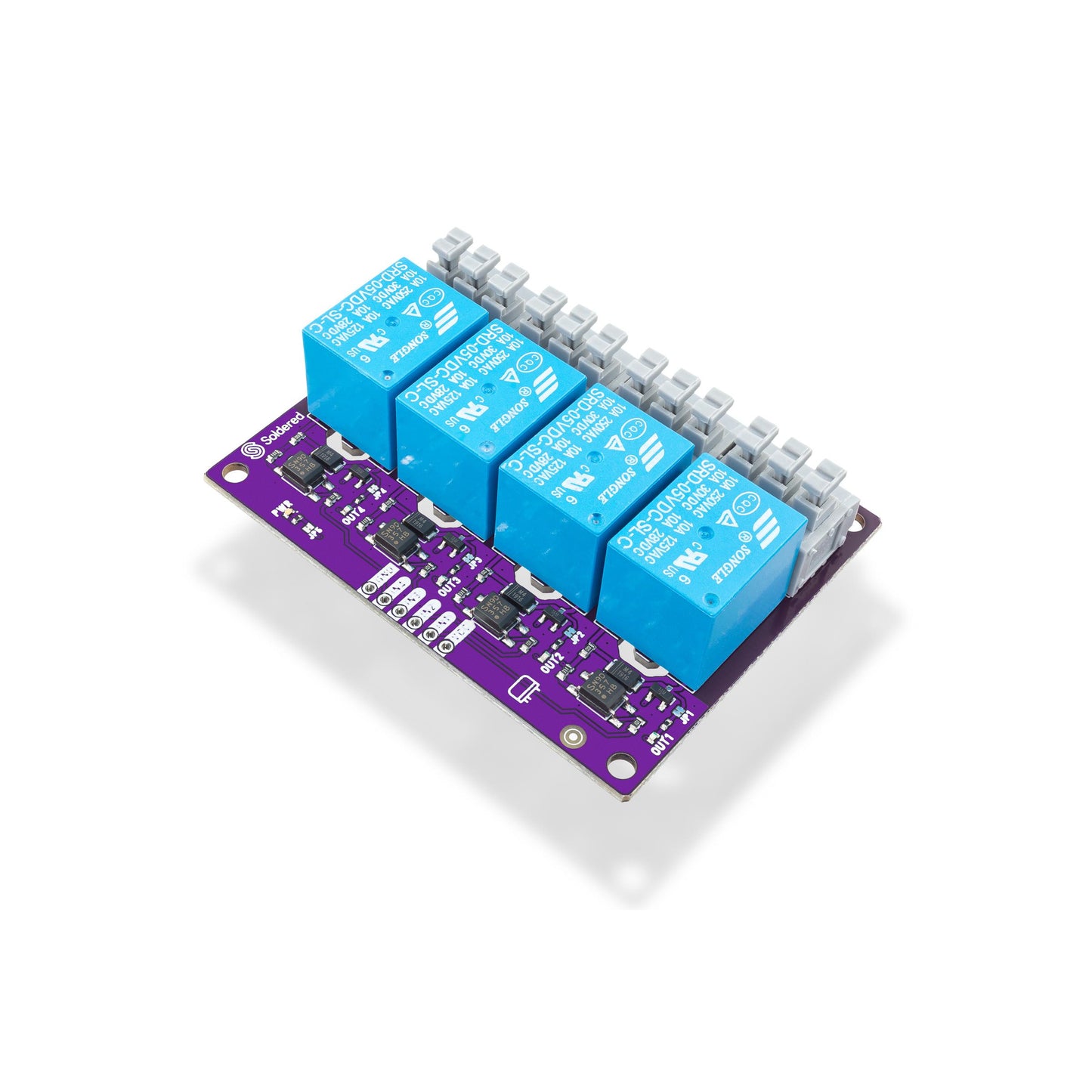 Soldered Electronics 333022 - 4-CHANNEL RELAY BOARD Relay