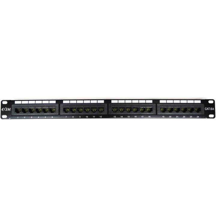 4XEM 4XCAT6APATCH24 - Patch Panel, Cat6A RJ45 Jack (Not Provided)