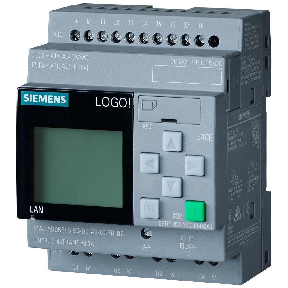 Siemens 6ED10521CC080BA2 LOGO! 8.4 LOGO 24CE. 8DI(4AI)/4DO. 400 BLO 8 - Digital (4), Analog/Digital (4)