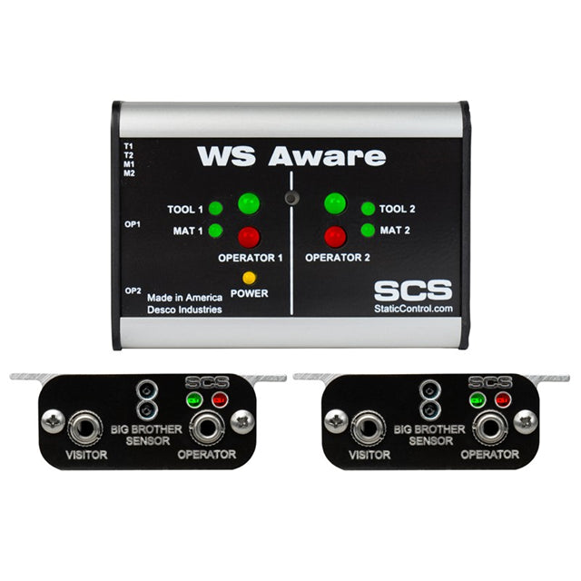 SCS 770068 WS Aware® Workstation Monitor Tool (2), Workstation (2), Wrist Strap (2) Monitoring
