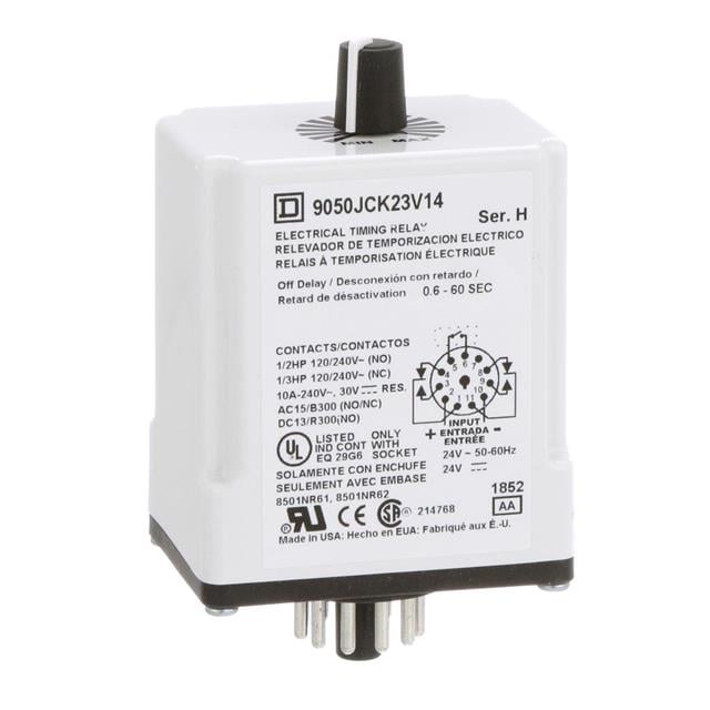 Schneider Electric 9050JCK23V14 Square D JCK Para enchufe Relé mecánico 0.6 ~ 60 seg 10A a 240VCA