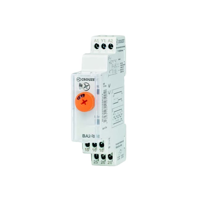 Crouzet BA2R08MV1 BA2R Riel DIN Relé mecánico 0.5 seg ~ 240 h 8A a 250VCA