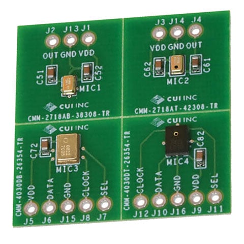 Same Sky (Formerly CUI Devices) DEVKIT-MEMS-001 - EVAL BRD FOR CMM-2718AB-38308-TR MEMS Omnidirectional Microphones